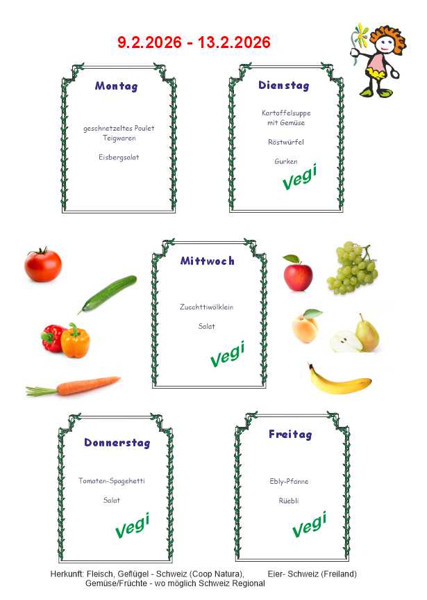 Wochenmenü